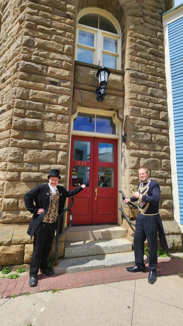 Outside of Building Character Matters Miramichi performs a series of community walking tours known as A Walk Back In Time which speak about the unique stories of the neighbourhoods that make u